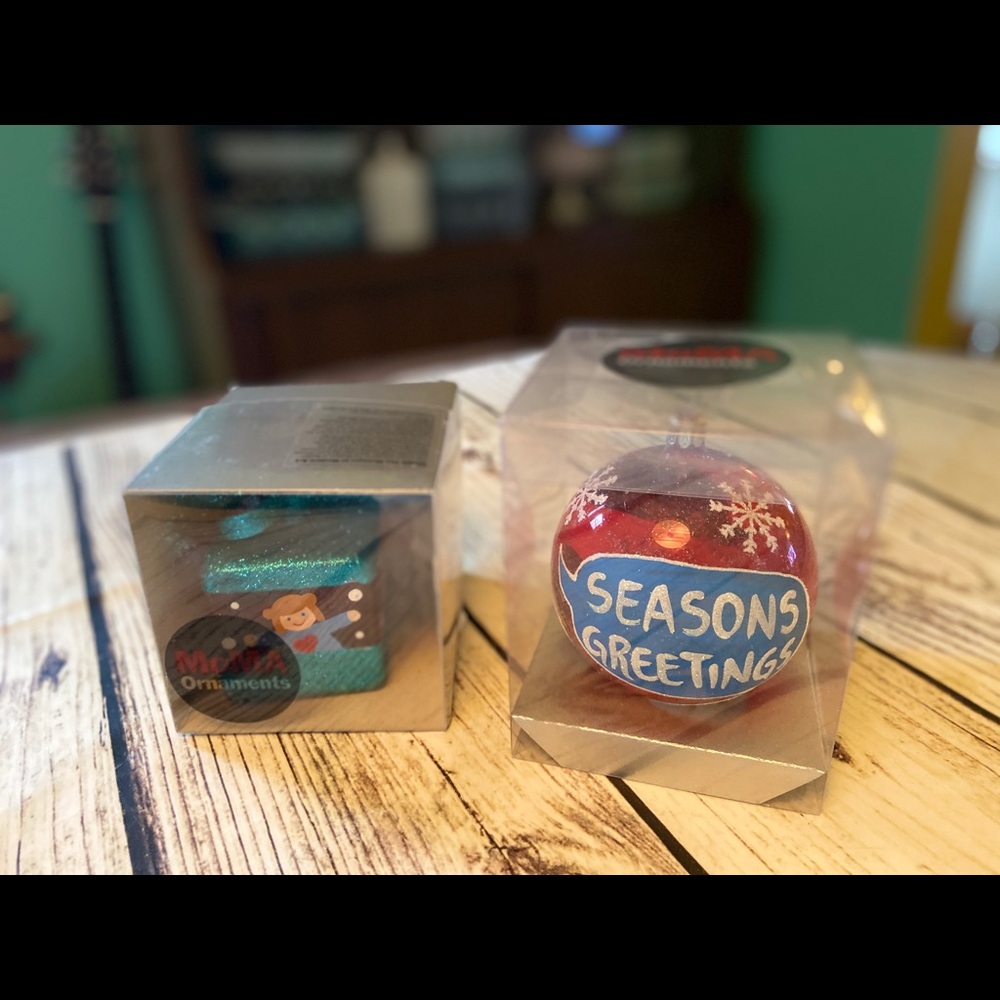 MoMA Set of Two Holiday Ornaments NIB